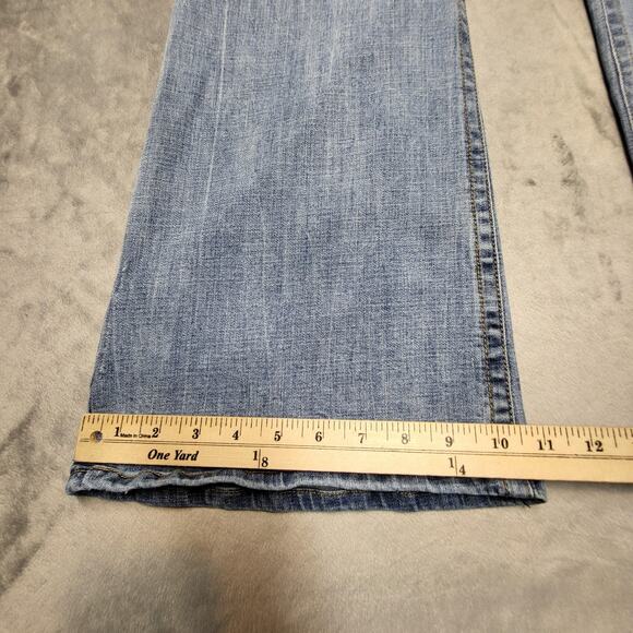 Seven7 Jeans Womens 20W Light Wash Tummyless High Rise Flare Distressed Stretch - Picture 5 of 10